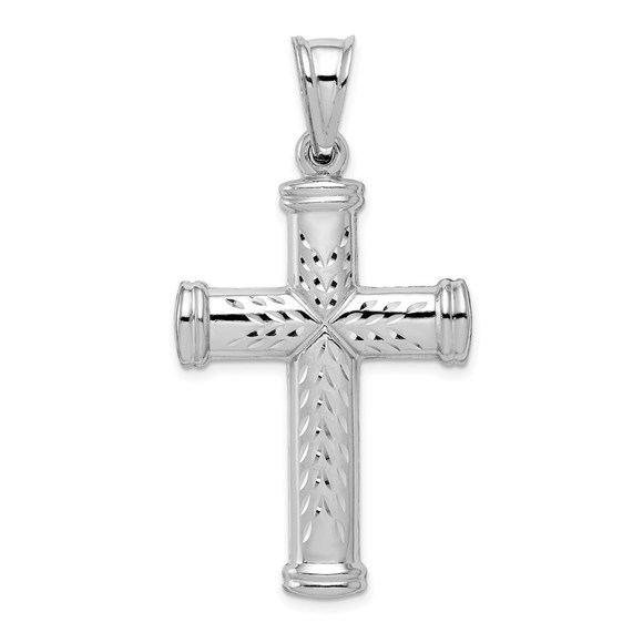 Million Charms 925 Sterling Silver Rhodium-plated Latin Crucifix Pendant - Picture 3 of 4